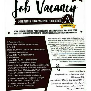 Lowongan Tenaga Kependidikan 2018